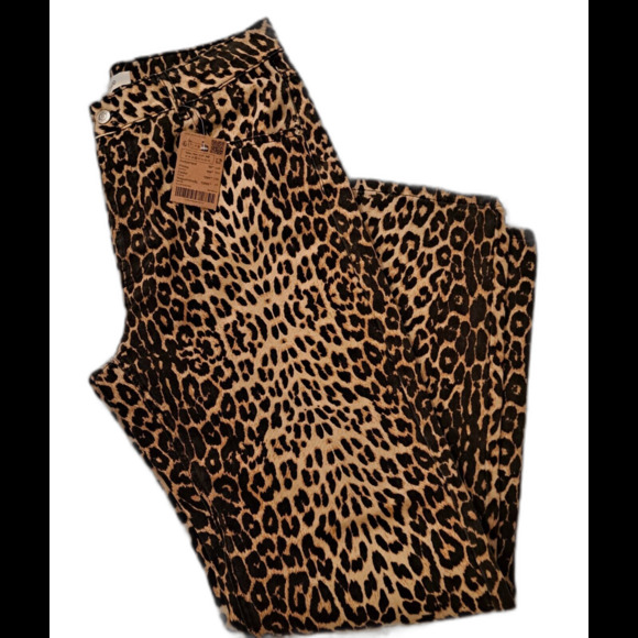 Promod Straight-Leg Leopard Print Trousers Size‎ 40 - Picture 2 of 11